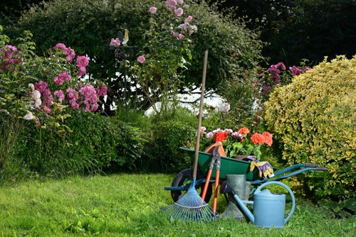 Watering system set up in a Cricklewood garden